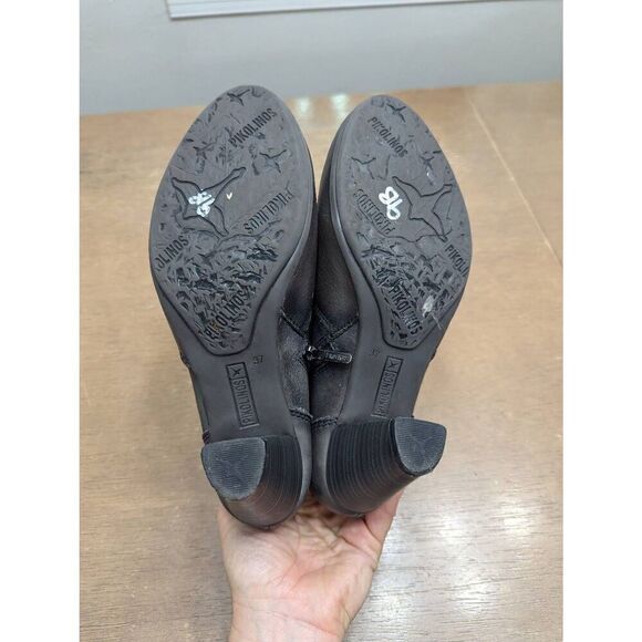 Pikolinos Verona Boots‎ women's size 37 gray leather slouchy moto zipper bootie - Picture 8 of 9